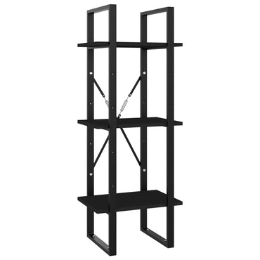 vidaXL Bücherregal 3 Fächer Schwarz 40x30x105 cm Holzwerkstoff