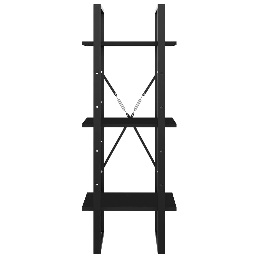 vidaXL Bücherregal 3 Fächer Schwarz 40x30x105 cm Holzwerkstoff
