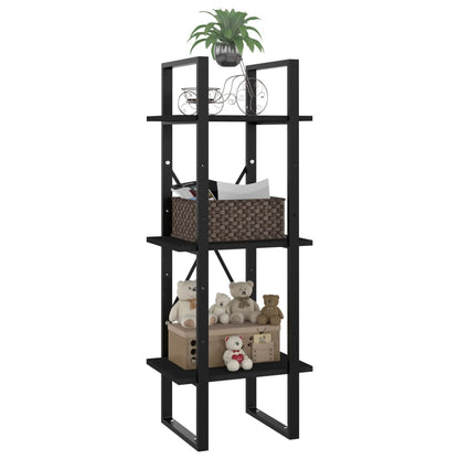 vidaXL Bücherregal 3 Fächer Schwarz 40x30x105 cm Holzwerkstoff