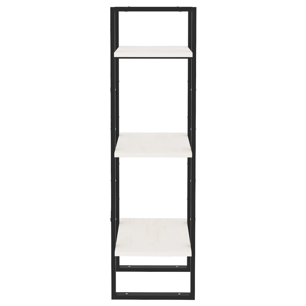 vidaXL Bücherregal 3 Böden Weiß 40x30x105 cm Massivholz Kiefer