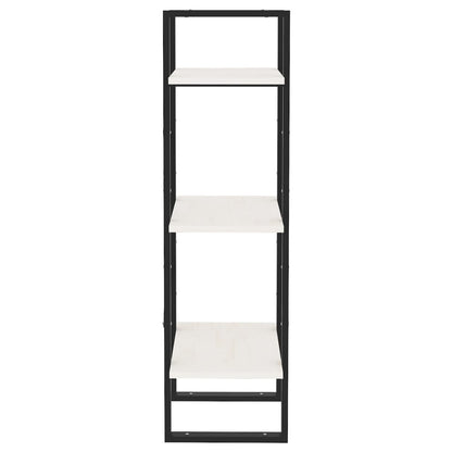 vidaXL Bücherregal 3 Böden Weiß 40x30x105 cm Massivholz Kiefer
