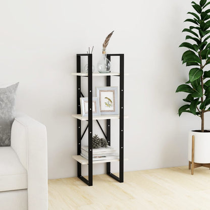 vidaXL Bücherregal 3 Böden Weiß 40x30x105 cm Massivholz Kiefer