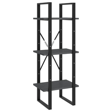 vidaXL Bücherregal 3 Böden Grau 40x30x105 cm Massivholz Kiefer