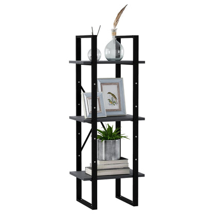 vidaXL Bücherregal 3 Böden Grau 40x30x105 cm Massivholz Kiefer