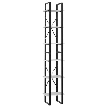 vidaXL Bücherregal 6 Fächer Weiß 40x30x210 cm Holzwerkstoff