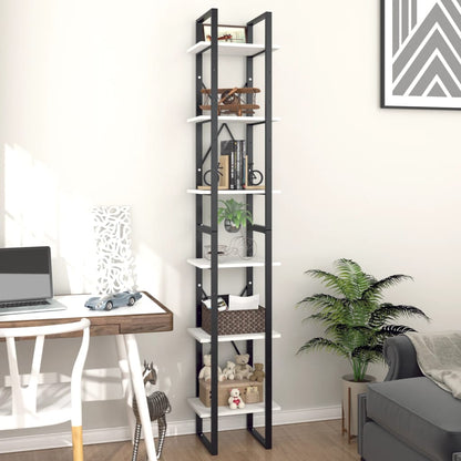 vidaXL Bücherregal 6 Fächer Weiß 40x30x210 cm Holzwerkstoff