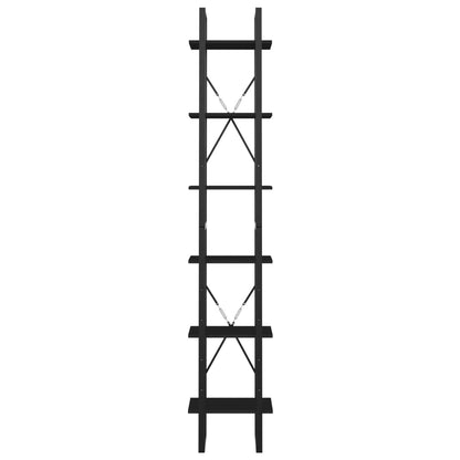 vidaXL Bücherregal 6 Fächer Schwarz 40x30x210 cm Holzwerkstoff
