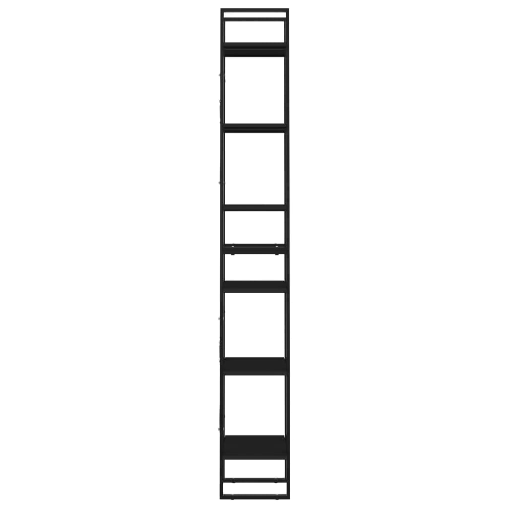 vidaXL Bücherregal 6 Fächer Schwarz 40x30x210 cm Holzwerkstoff