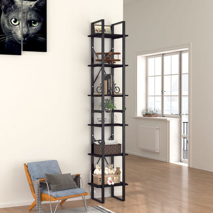 vidaXL Bücherregal 6 Fächer Schwarz 40x30x210 cm Holzwerkstoff