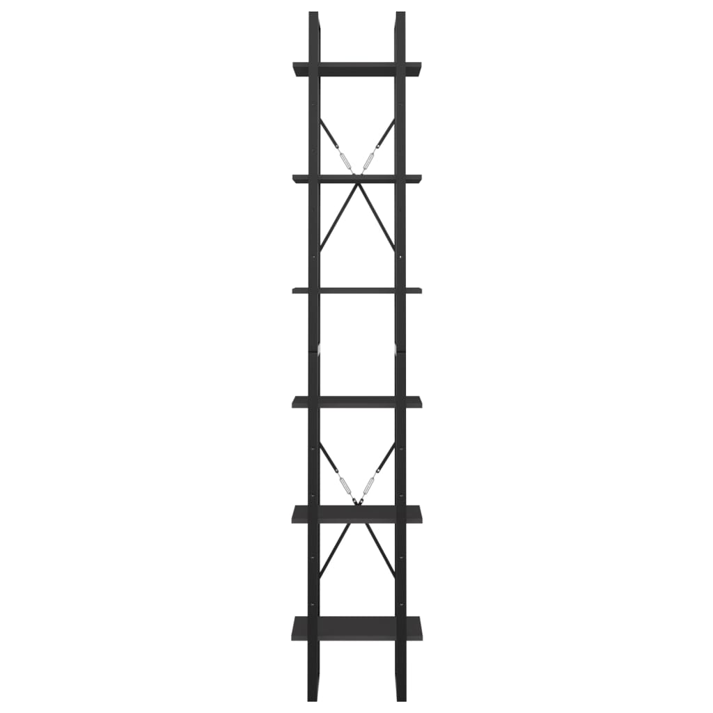 vidaXL Bücherregal 6 Fächer Grau 40x30x210 cm Holzwerkstoff