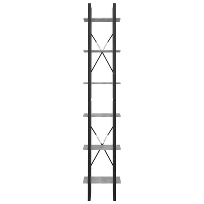 vidaXL Bücherregal 6 Fächer Betongrau 40x30x210 cm Holzwerkstoff