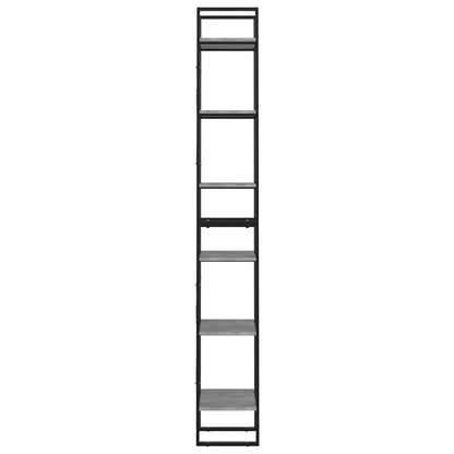 vidaXL Bücherregal 6 Fächer Betongrau 40x30x210 cm Holzwerkstoff