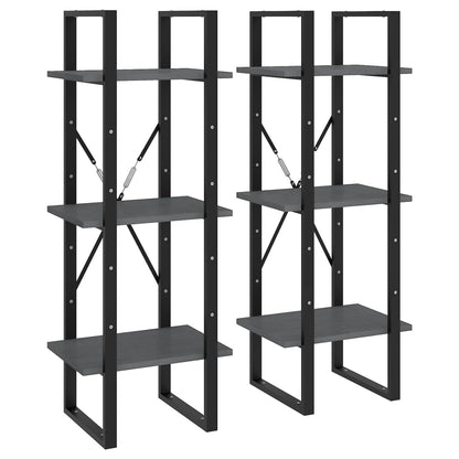 vidaXL Standregal Hoch Grau 40x30x210 cm Massivholz Kiefer