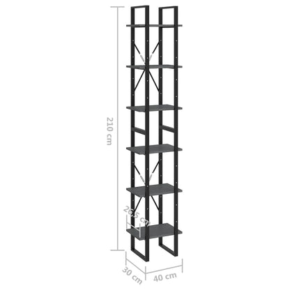 vidaXL Standregal Hoch Grau 40x30x210 cm Massivholz Kiefer