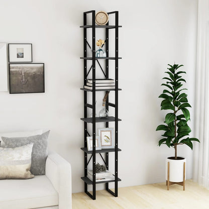 vidaXL Standregal Hoch Grau 40x30x210 cm Massivholz Kiefer