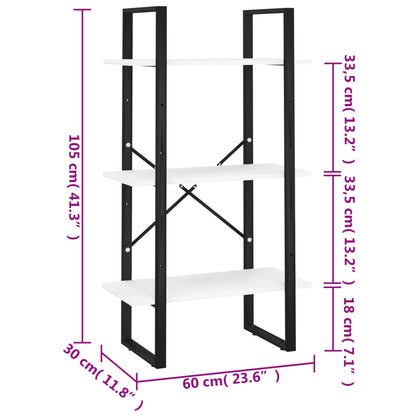 vidaXL Lagerregal Weiß 60x30x105 cm Holzwerkstoff