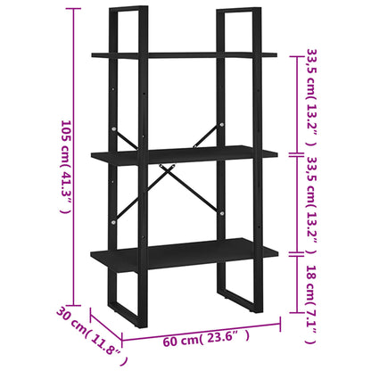 vidaXL Lagerregal Schwarz 60x30x105 cm Holzwerkstoff