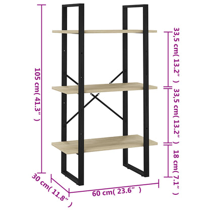 vidaXL Lagerregal Sonoma-Eiche 60x30x105 cm Holzwerkstoff