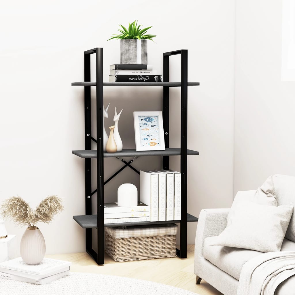 vidaXL Étagère sur pied gris 60x30x105 cm bois de pin massif