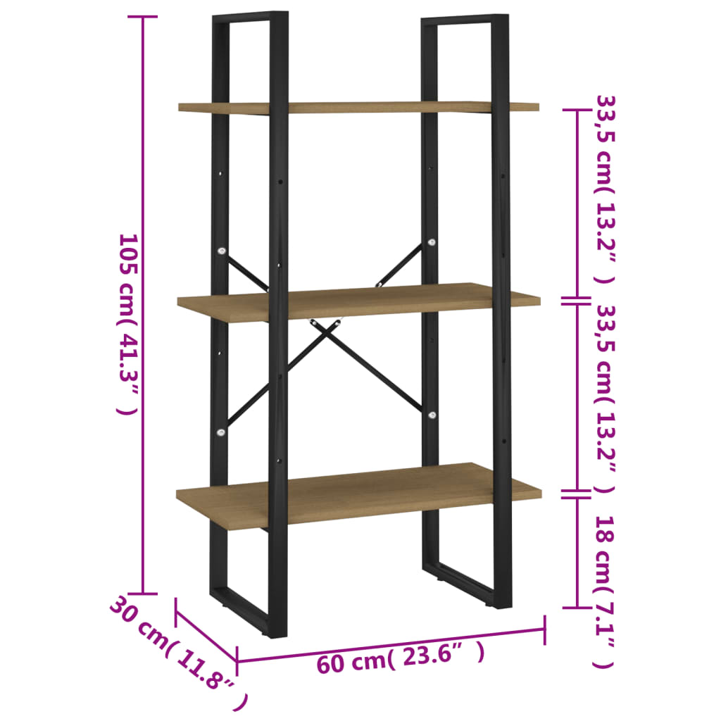vidaXL Étagère sur pied 60x30x105 cm Pin massif