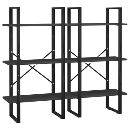vidaXL Étagère de rangement noire 60x30x210 cm en bois d'ingénierie