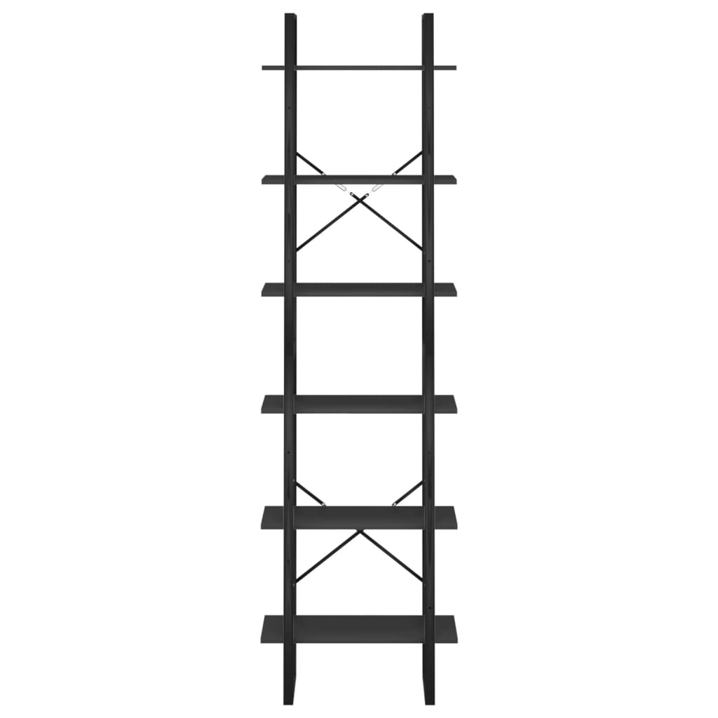 vidaXL Étagère de rangement noire 60x30x210 cm en bois d'ingénierie