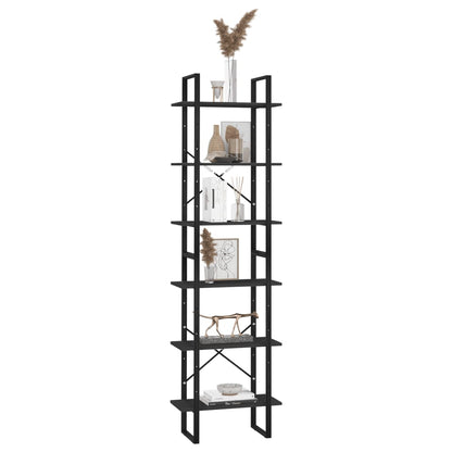 vidaXL Étagère de rangement noire 60x30x210 cm en bois d'ingénierie