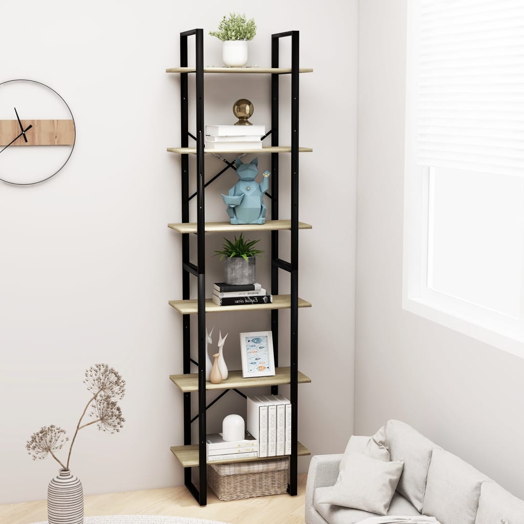 vidaXL Lagerregal Sonoma-Eiche 60x30x210 cm Holzwerkstoff