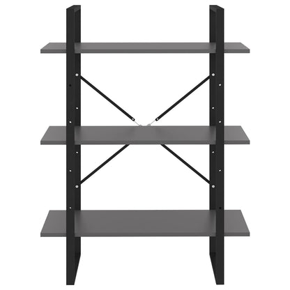 vidaXL Bücherregal Grau 80x30x105 cm Holzwerkstoff