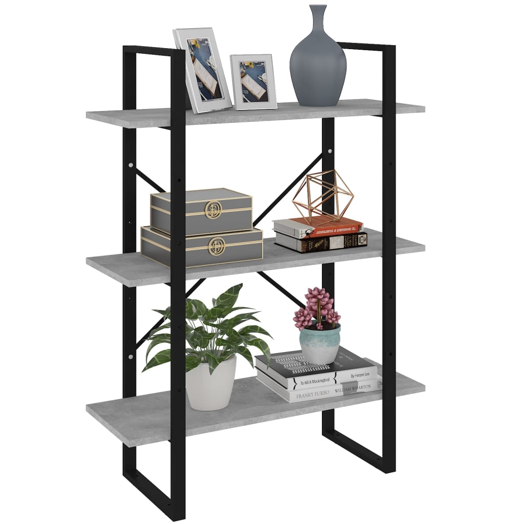 vidaXL Bibliothèque Gris Ciment 80x30x105 cm Bois d'ingénierie
