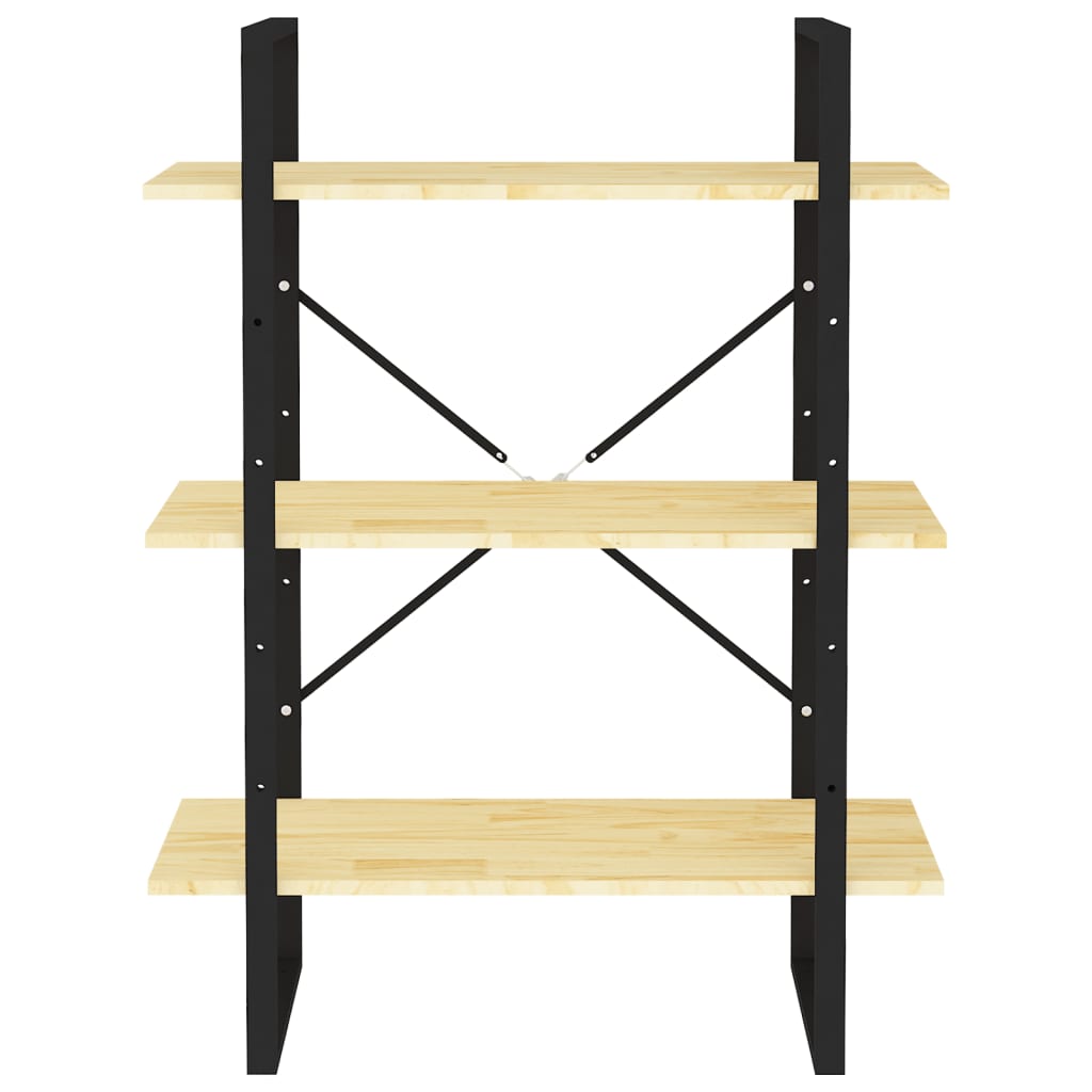vidaXL Étagère à 3 niveaux 80x30x105 cm Bois de pin massif