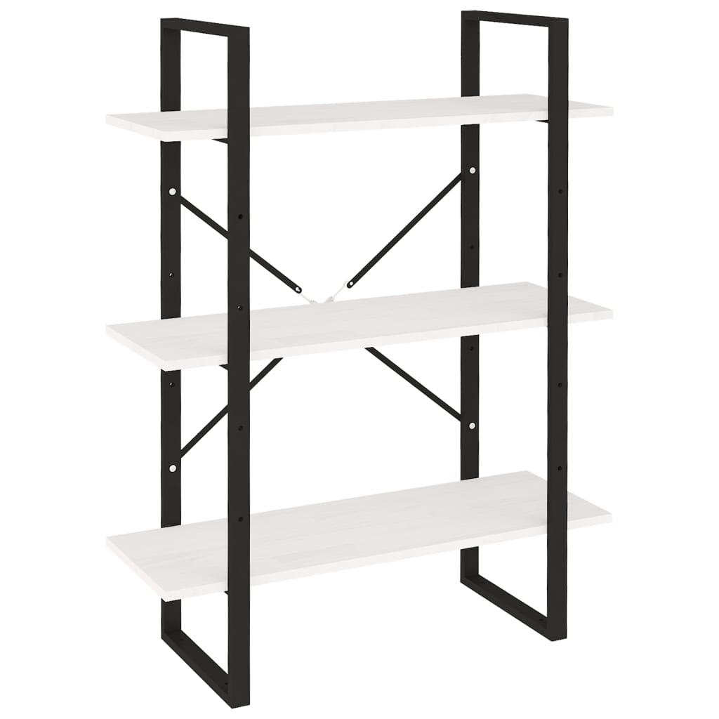 vidaXL Bibliothèque 3 étagères Blanc 80x30x105 cm Bois de pin massif