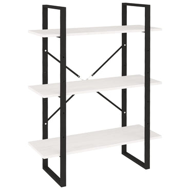 vidaXL Bibliothèque 3 étagères Blanc 80x30x105 cm Bois de pin massif