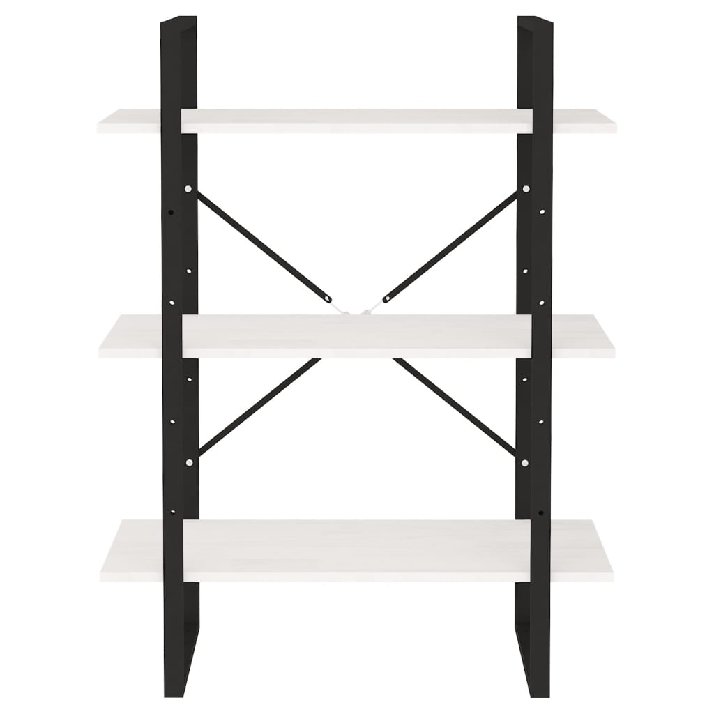 vidaXL Bibliothèque 3 étagères Blanc 80x30x105 cm Bois de pin massif