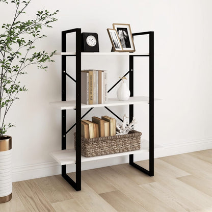 vidaXL Bibliothèque 3 étagères Blanc 80x30x105 cm Bois de pin massif