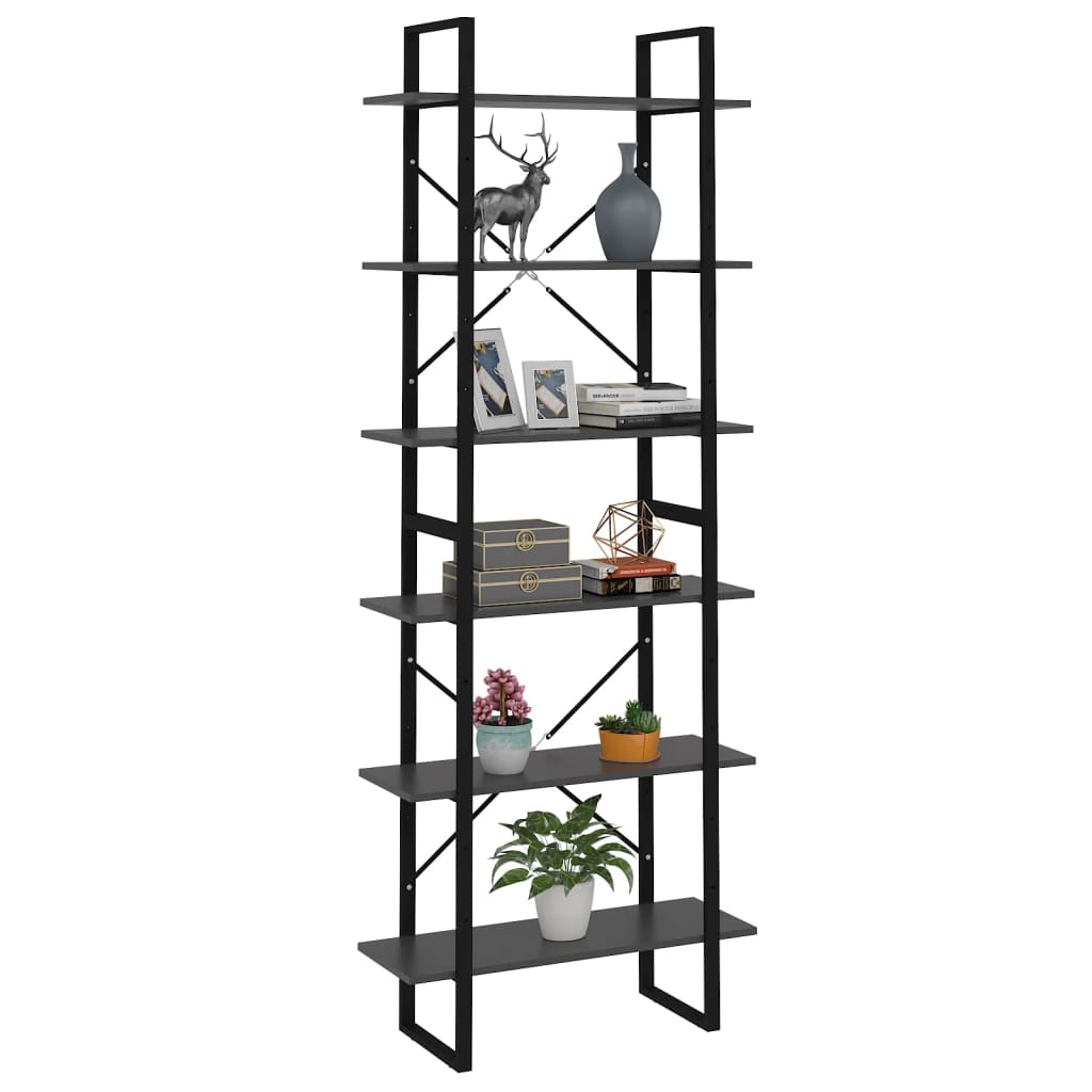 vidaXL Armoire haute gris 80x30x210 cm Bois d'ingénierie