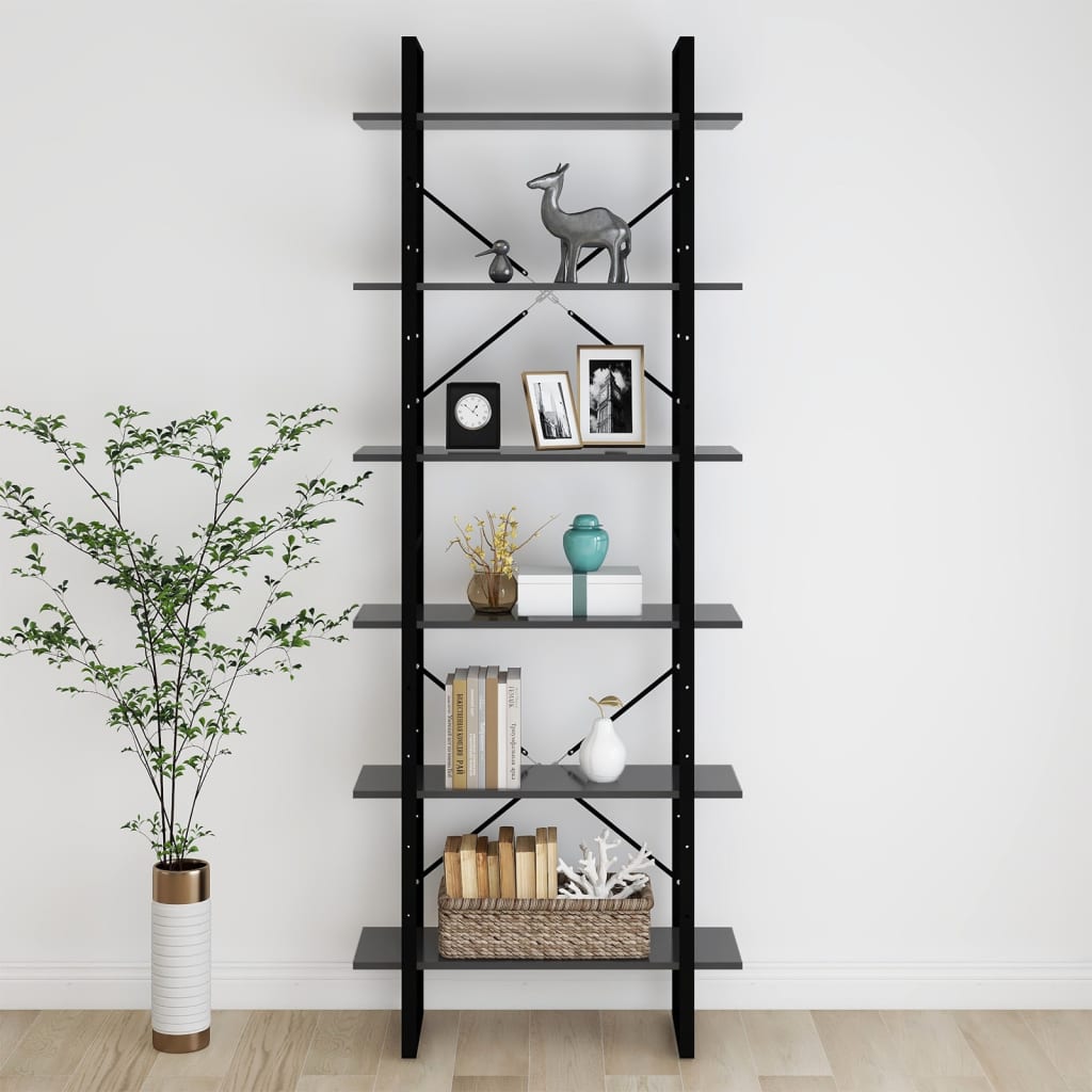 vidaXL Armoire haute gris 80x30x210 cm Bois d'ingénierie