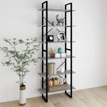 vidaXL Hochschrank Betongrau 80x30x210 cm Holzwerkstoff