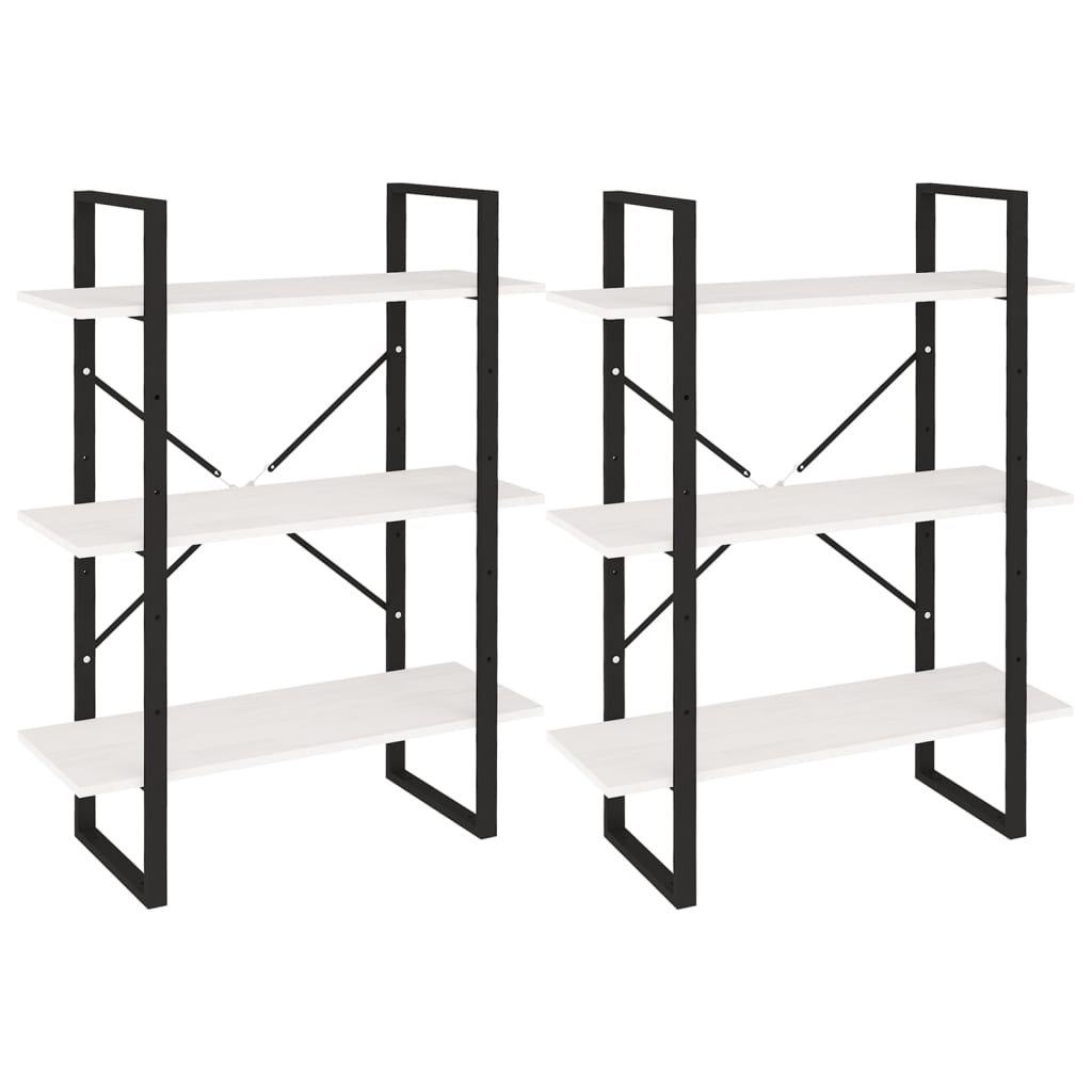 vidaXL Étagère haute blanche 80x30x210 cm en pin massif