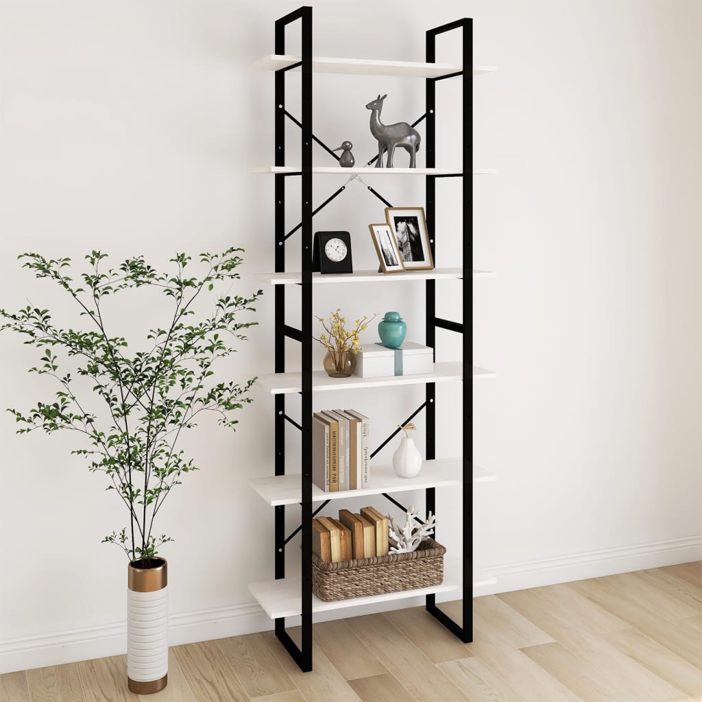 vidaXL Étagère haute blanche 80x30x210 cm en pin massif