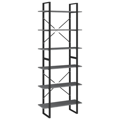 vidaXL Étagère de rangement haute gris 80x30x210 cm pin massif
