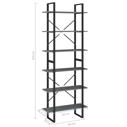vidaXL Étagère de rangement haute gris 80x30x210 cm pin massif