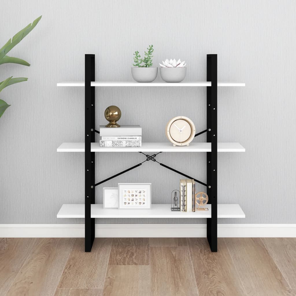 vidaXL Bücherregal Weiß 100x30x105 cm Holzwerkstoff
