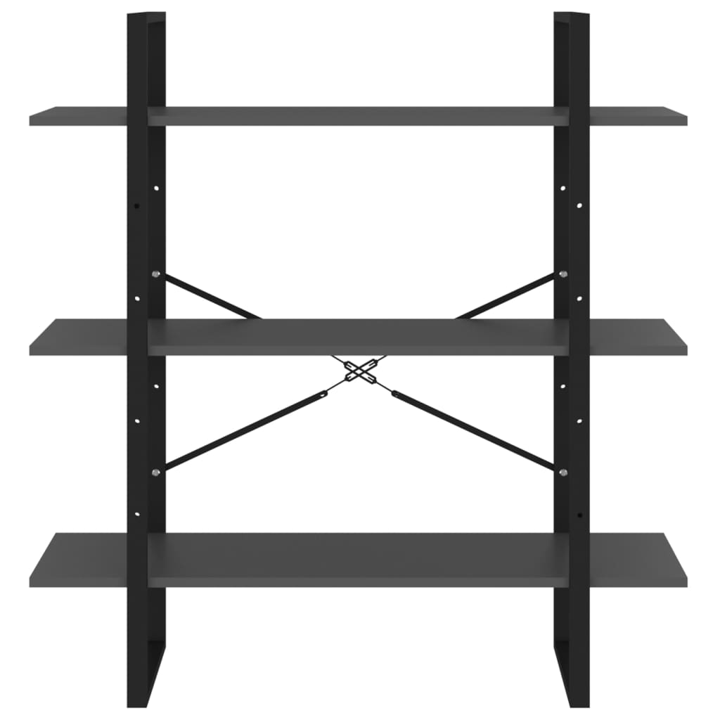 vidaXL Bücherregal Grau 100x30x105 cm Holzwerkstoff