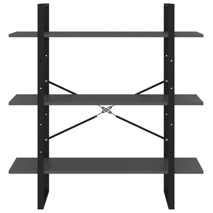 vidaXL Bücherregal Grau 100x30x105 cm Holzwerkstoff