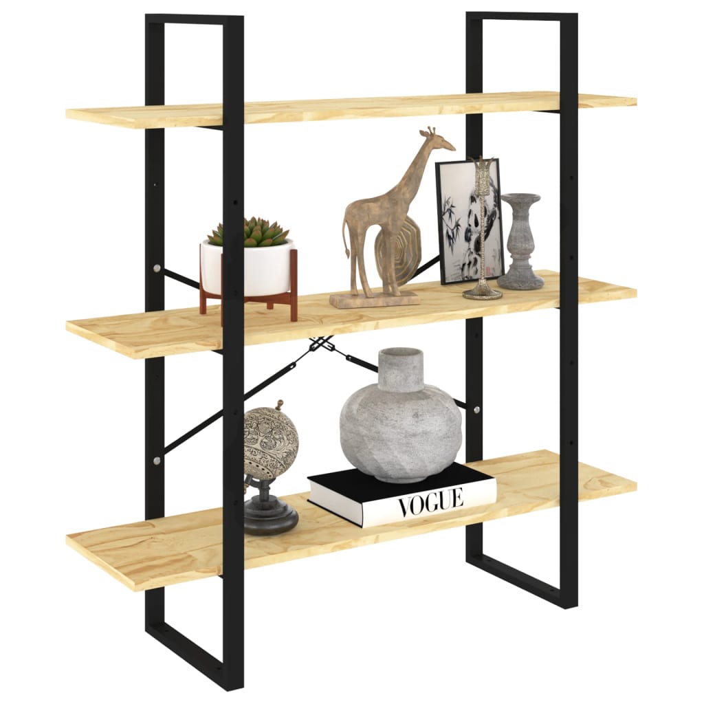 vidaXL Étagère à 3 niveaux 100x30x105 cm Bois de pin massif
