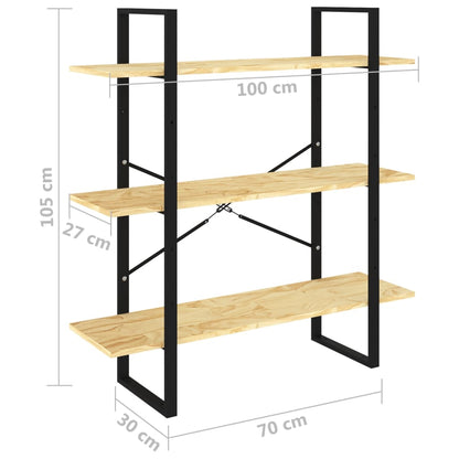 vidaXL Étagère à 3 niveaux 100x30x105 cm Bois de pin massif