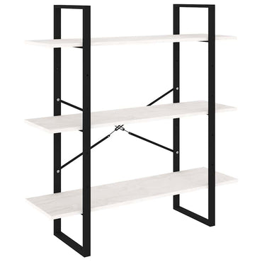 vidaXL Étagère à 3 niveaux Blanc 100x30x105 cm Bois de pin massif