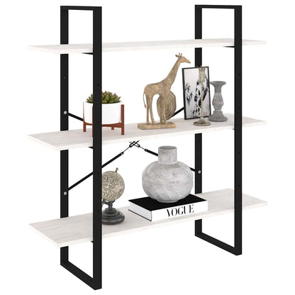 vidaXL Étagère à 3 niveaux Blanc 100x30x105 cm Bois de pin massif