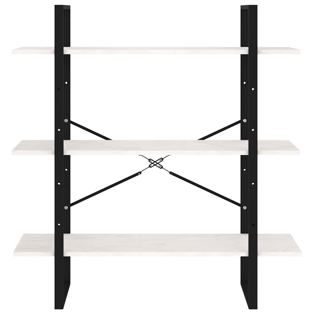vidaXL Étagère à 3 niveaux Blanc 100x30x105 cm Bois de pin massif